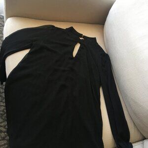 Forever 21 Double Keyhole Party LBD Mini-Dress, Sheer Outer, Soft Inner Layer, M